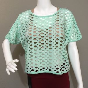 NWT Hole Pattern Crop Top - Mint (M)
